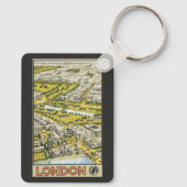 ヴィンテージ トラベル ポスター、ロンドン市 空中展望図 キーホルダー (裏面)