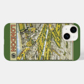 ヴィンテージ トラベル ポスター、ロンドン市 空中展望図 Case-Mate iPhoneケース (裏面 (横))