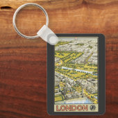 ヴィンテージ トラベル ポスター、ロンドン市 空中景観 キーホルダー (正面)
