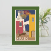 ヴィンテージ・トラベル・ポ絵画スター，スペインの火の工事 シーズンカード (スタンド正面)