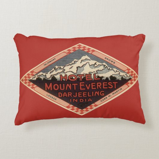 ヴィンテージ トラベル、マウント エベレスト、ダージリン インド アクセントクッション (正面)