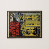 ヴィンテージ トラベル、マリニ ストランド ホテル、ローマ、イタリア ジグソーパズル (横)