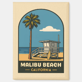 ヴィンテージ トラベル マリブ ビーチ カリフォルニア コースト レトロ マグネット