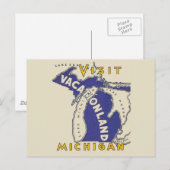 ヴィンテージ トラベル - ミシガン ヴァケーションランド ポストカード (正面/裏面)