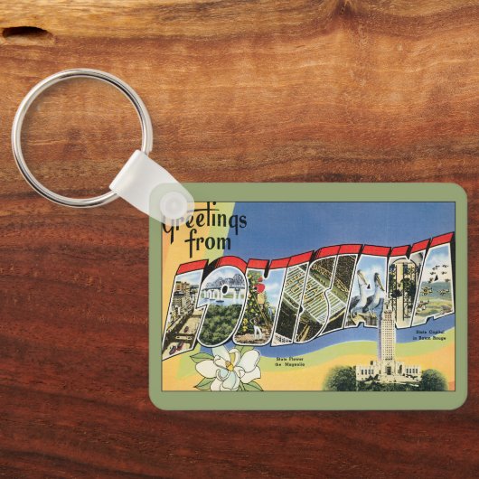 ヴィンテージ トラベル, ルイジアナ・ガルフよりのご挨拶 キーホルダー (裏面)