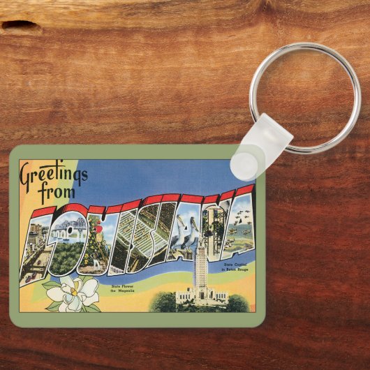 ヴィンテージ トラベル, ルイジアナ・ガルフよりのご挨拶 キーホルダー (正面)