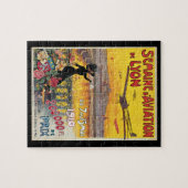 ヴィンテージ トラベル、航空 航空機、リヨン、フランス ジグソーパズル (横)