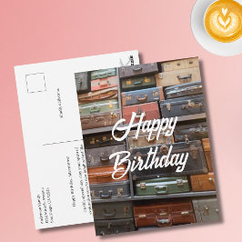 ヴィンテージ トランク バースデー 写真 レトロ おしゃれ ポストカード