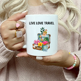 ヴィンテージ トランク 誕生日 ライブ ラブ トラベル 可愛い コーヒーマグカップ