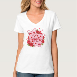 ヴィンテージ トランプ ハート バレンタイン コケット ガール Tシャツ