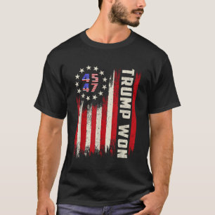 ヴィンテージ トランプ 勝者 45 47 大統領 トランプ アメリカ国旗 Tシャツ