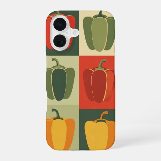 ヴィンテージ トリコロール パプリカ柄 iPhone 16ケース (裏面)