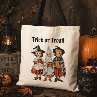 ヴィンテージ トリック・オア・トリート キッズ レトロハロウィン トートバッグ