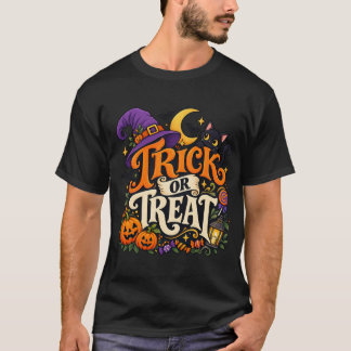 ヴィンテージ トリック オア トリート スクリプト メンズTシャツ Tシャツ