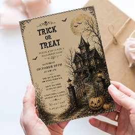 ヴィンテージ トリック オア トリート 幽霊屋敷 ハロウィン 招待状