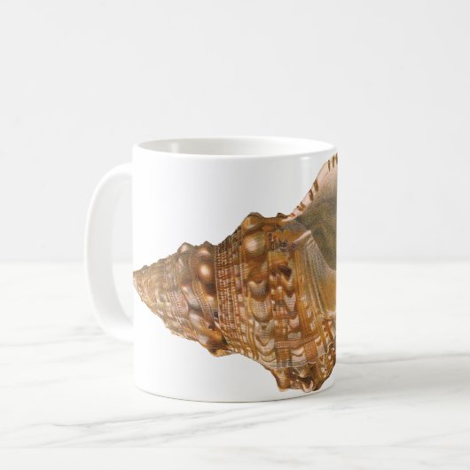 ヴィンテージ トリトンの貝殻, 海洋の生物 コーヒーマグカップ (正面左)