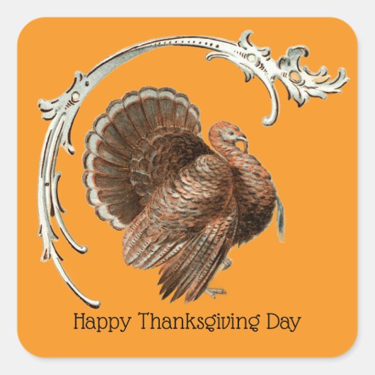 ヴィンテージ トルコ スクエア ステッカー (正面)