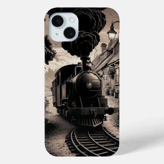 ヴィンテージ+トレイン+鉄道 Case-Mate iPhoneケース (裏面)