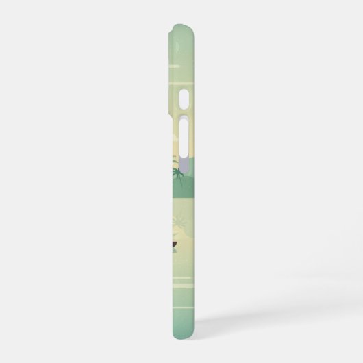 ヴィンテージ・トロピカルラグーン iPhone 16ケース (左側面)