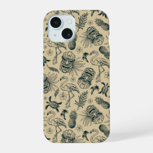 ヴィンテージ・トロピカル柄 iPhone 15ケース