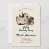 ヴィンテージ トロピカル ココナッツ & ハイビスカスの招待状 招待状 (正面)