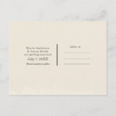 ヴィンテージ トロピカル ココナッツ & ハイビスカス セーブ・ザ・デート 案内ポストカード (裏面)