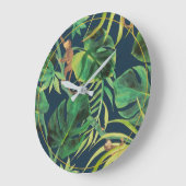 ヴィンテージ·トロピカル·ジャングル·モンキー·ラウンド·クロック ラージ壁時計 (傾斜)