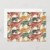 ヴィンテージ·トロピカル·ジャングル·ワイルド·ストーカー·レオパード シーズンポストカード (正面/裏面)