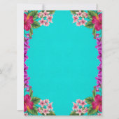 ヴィンテージ トロピカル ハイビスカス フラワー ハワイアン ウェディング 招待状 (裏面)