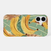 ヴィンテージ・トロピカル・バナナ柄 iPhone 16ケース (裏面横)