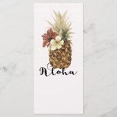 ヴィンテージ トロピカル パイナップル ハイビスカス ウェディング メニュー (裏面)