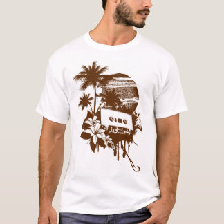 ヴィンテージ・トロピカル・パラダイス・カセットテープ・レトロデザイン Tシャツ