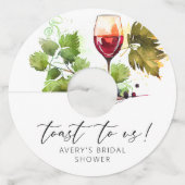 ヴィンテージ トースト トゥ アス ウォーターカラー ワイン グラス ワイングラスタグ (正面)