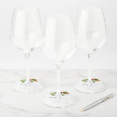 ヴィンテージ トースト トゥ アス ウォーターカラー ワイン グラス ワイングラスタグ (セット)