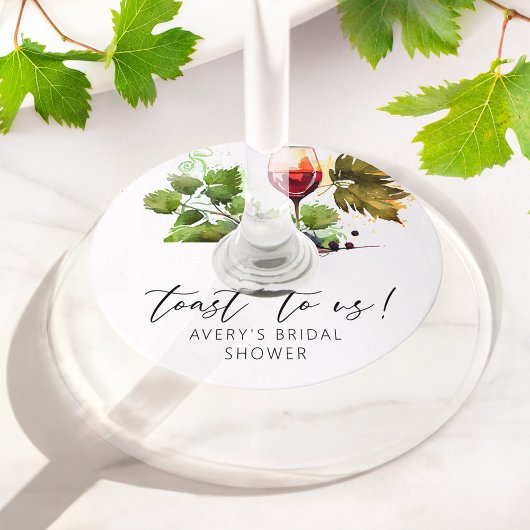 ヴィンテージ トースト トゥ アス ウォーターカラー ワイン グラス ワイングラスタグ