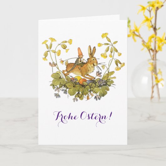 ヴィンテージ ドイツのイースター カード (黄色い花)