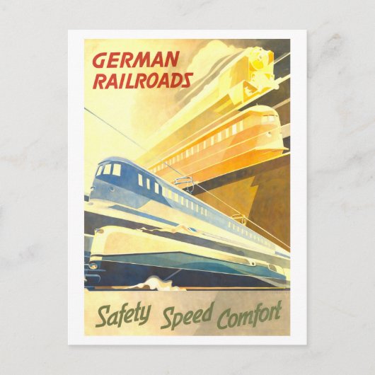 ヴィンテージ ドイツ鉄道 旅行ポスター ポストカード (正面)
