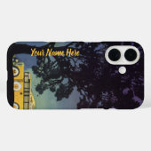 ヴィンテージ ドイツ、夜の黄色いバス、旅行アート Case-Mate iPhoneケース (裏面 (横))