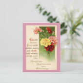 ヴィンテージ ドイツ 誕生日カード - 詩篇 121:3 ローズ ポストカード (スタンド正面)