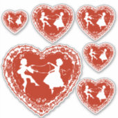 ヴィンテージ·ドイリー·ハート·シルエット、サイズの類別 シール (正面)