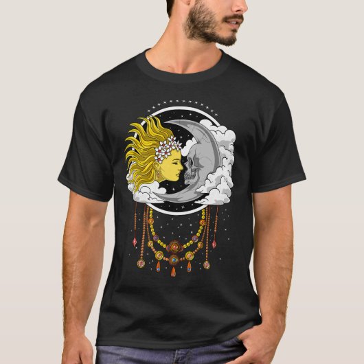 ヴィンテージ ドクロ 月 Tシャツ (正面)
