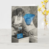 ヴィンテージ·ドッグ·おもしろいナースが良いカードを手に入れる カード (黄色い花)