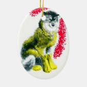 「ヴィンテージ・ドッグ・スレディング」 セラミックオーナメント (裏面)