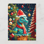 ヴィンテージ・ドラゴンのクリスマス ai シーズンポストカード (正面)