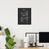 ヴィンテージ ドラムセット設計図 ポスター (ホームオフィス)