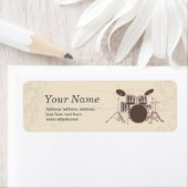 ヴィンテージ,ドラムセット,音楽差出人住所シール ラベル (インサイチュ)