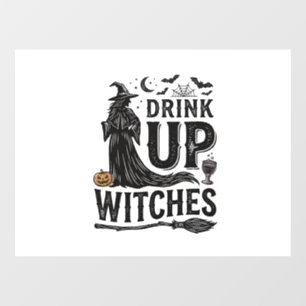 ヴィンテージ・ドリンクアップ・ウィッチーズ・ハロウィンTシャツデザイン_1 ウィンドウサイン