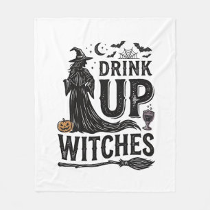 ヴィンテージ・ドリンクアップ・ウィッチーズ・ハロウィンTシャツデザイン_1 フリースブランケット