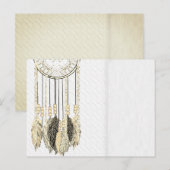 ヴィンテージ ドリームキャッチャー テクスチャー 結婚式 招待状 (正面/裏面)