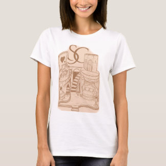 ヴィンテージ ドリームハウス イラスト – エレガントな建築 Tシャツ